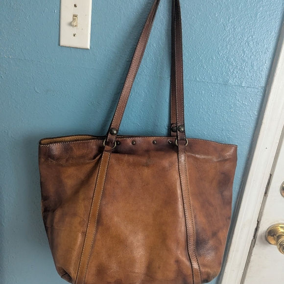 Patricia Nash Eritage Colletion Brown Leather Tote Bag - Picture 7 of 9